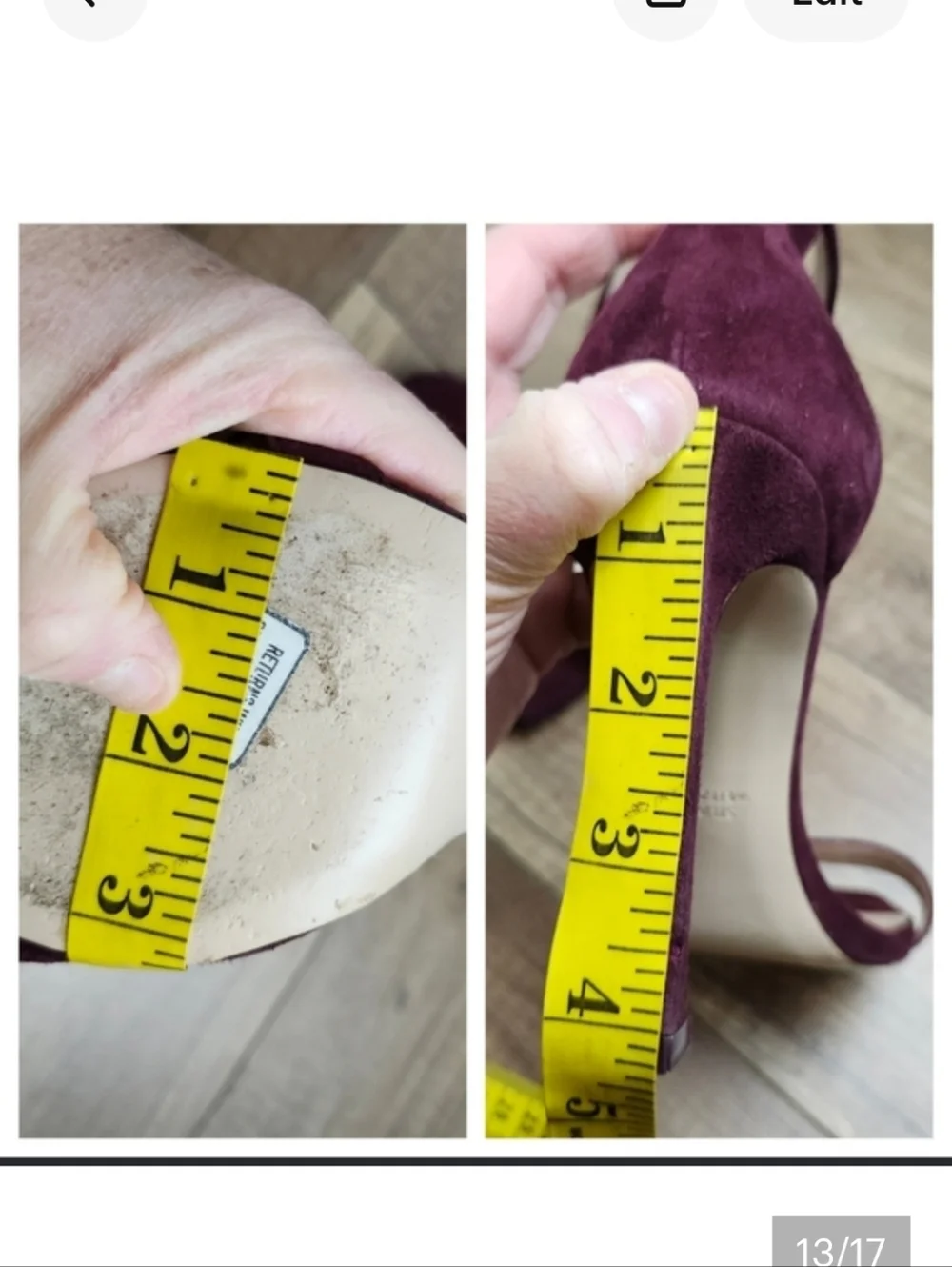 Stuart Weitzman Women's Burgundy Suede Nudistcurve Heels G 260502-7 open toe 8.5 - Picture 13 of 17